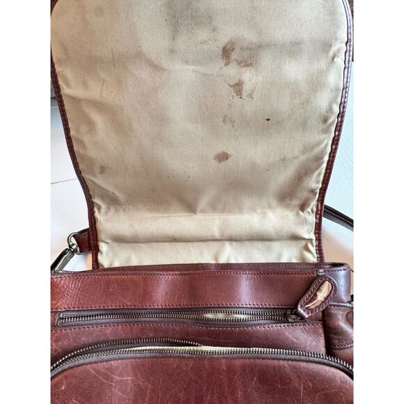 Vintage Bob Timberlake Leather Messenger Briefcase Satchel Brown Laptop Bag - Picture 8 of 9